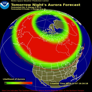 Auroral Viewline Forecast - Tomorrow