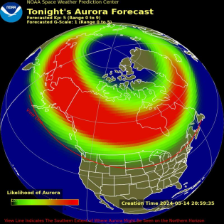 Auroral Viewline Forecast - Tonight